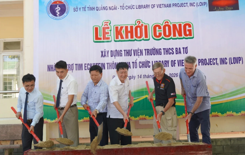 Quảng Ngãi: Khởi công thư viện 1,81 tỷ đồng tại Trường THCS Ba Tơ